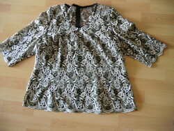 Retro lace blouse black and gold in large size