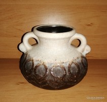 Retro Német jelzett füles kerámia váza 10 cm (19/d)