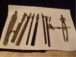 Old various compasses + accessories in a set of 9 for sale