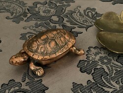 Old copper v. Bronze turtle box, holder, for anything, heavy, solid piece, openable turtle