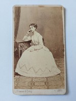 Antique Female Photo 1868 J. Ruwner & Comp. Vienna Studio Photograph