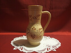 Very nice Mezőtúr Veres Louis ceramic pitcher, goblet, vase 17.5 cm high