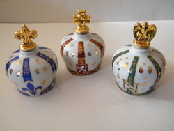 Limoges Sempe mini konyakos aranyozott porcelánok 3 db