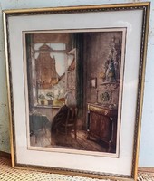 A. Geudens rézkarc / biedermeier szoba