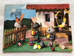 Régi Húsvéti képeslap - Bábterv: Foky Ottó