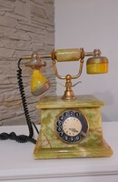 Vintage tárcsás telefon -Onix-Réz 18k aranyozással