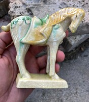 KÍNAI TANG MÁZAS SANCAI HARCI LÓ SZOBOR PORCELÁN FIGURA, KÍNA JAPÁN ÁZSIA