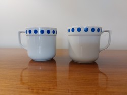 Retro Alföldi porcelán kék pöttyös bögre teás csésze 2 db