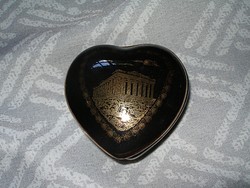 Porcelain Heart-Shaped Box Decorated with 24 Karat Gold