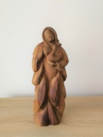 Mária gyermekével / Anya gyermekével - gyönyörű faragott fa szobor - 37 cm