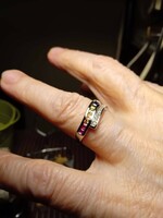 Pointer ring with colored stones size 7 (size 54) new