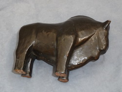 Art deco kerámia figura mázas kerámia bika bölény figura 30 as vagy 60 as évek ?