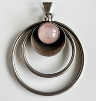 435T. From HUF 1! Danish art deco silver (6.4 g) pendant, embellished with a rose quartz stone on the cabochon!