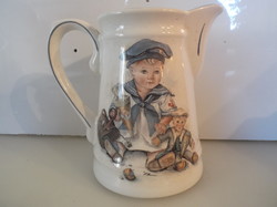 Porcelain - new - 1 liter! - Pfalzkeramik nostalgie - patterned on both sides - pitcher - flawless