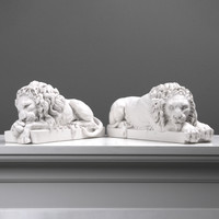 Canova lions - double statue (white marble) lion statue