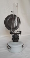 Antique old wall kerosene lamp, milk glass with bay, spotlight 19th century, in excellent condition