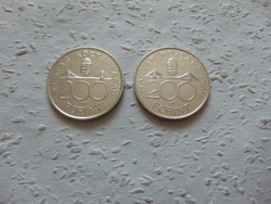 2 darab ezüst 200 forint 1993 - 1994