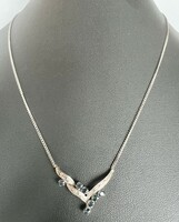 450T. From HUF 1! 14K white gold (5.08 g) necklace, embellished with blue sapphire stones!
