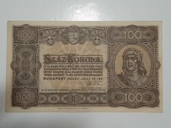 100 korona 1923 "Magyar Pénzjegynyomda Rt., felülbélyegzés !!  aUNC!!