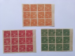 1933. 1-2-4 Tangka - Tibet - rare set of stamps in sheet of 12