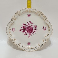 Aquincumi lila virágmintás porcelán gyűrűtartó tálka (2340)