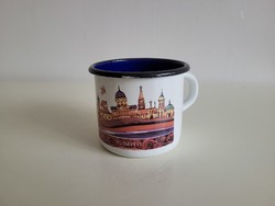 Retro enamel mug souvenir souvenir with the inscription Budapest