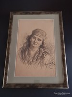 Egerváry Potemkin Ágost (1858 - 1930) : Női portré