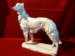 Fehér Herendi porcelán nagy kutya figura 41 cm magas Vastagh György szignóval