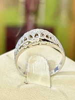 Antik, áttört mintás ezüst gyűrű