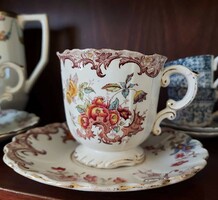 ​Antique earthenware Sarreguemines coffee/chocolate cup - fleury