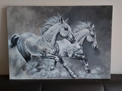 Horses, signed painting 194