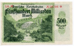 Germany reichsbahn karlsruhe 500 billion marks, 1923, unfolded