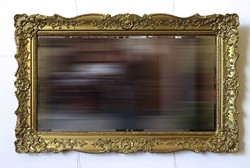 1K326 Antik aranyozott Blondel keretes fazettázott tükör 87 x 140 cm