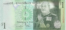 Tonga 1 pa'anga, 2015, UNC bankjegy