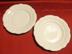 2 db régi Zsolnay porcelán fehér lapos tányér 23,5 cm