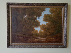 János Fedor: forest interior; oil painting