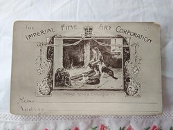 Antique English advertisement sheet, 'advertisement sheet of the imperial fine arts company, little girl with dogs 1900