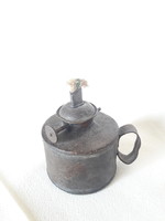 Antique old small metal iron vigil with petro candle, with wick, circa 1870, very rare piece