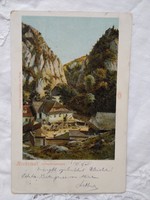 Antik szecessziós, hosszúcímzéses képeslap Kronstadt Salamon szikla/Salomonsfelsen 1905
