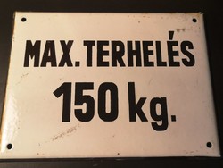 Zománc tábla max.terhelés 150 kg