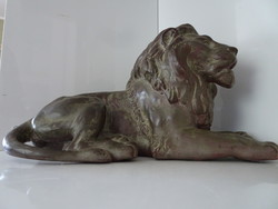Beautiful, flawless ceramic lion statue by Grantner Jenő.