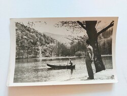 Old postcard photo postcard 1957 Silvásvárad fish pond