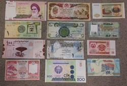 12 pcs, different, unc banknotes