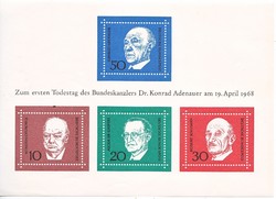 Germany commemorative stamp block 1968