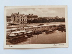 Old postcard Szeged Tisza bank detail postcard