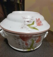 Old porcelain food barrel /floral/