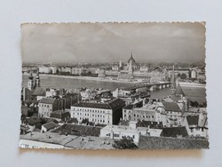 Old postcard photo postcard Budapest Danube skyline