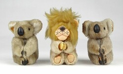 1K071 Retro csíptetős koala és oroszlán figura 3 darab