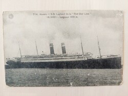 Lapland de la red star, 1916, ship, ocean liner, old postcard