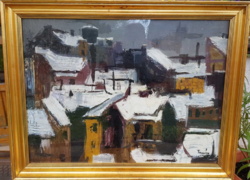 Tamás Ervin: ,,Tél" című festménye.Kortárs. Gyűjtői darab.